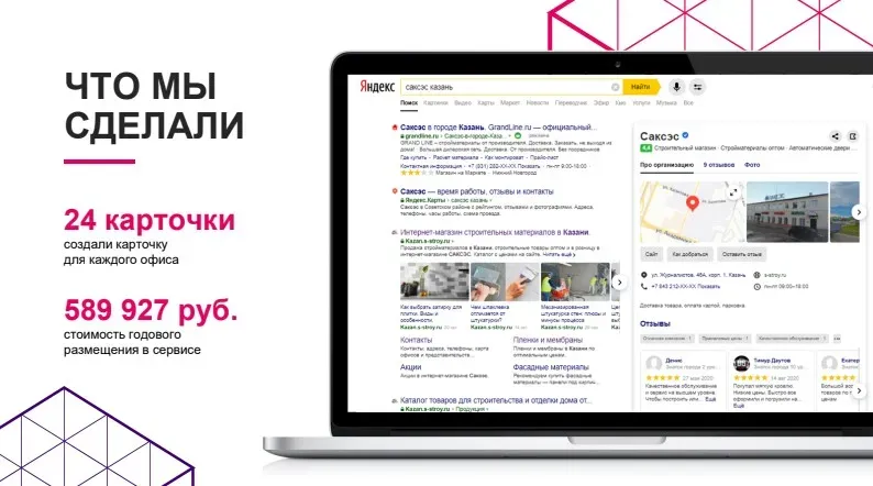 Объединение 24 карточек филиалов САКСЭС в Яндекс.Справочнике